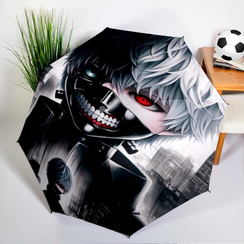 Tokyo Anime Artwork Umbrella Folding Umbrella, Automatic Umbrella 8-Frame for Travel, Camping Use Gift for Halloween Christmas