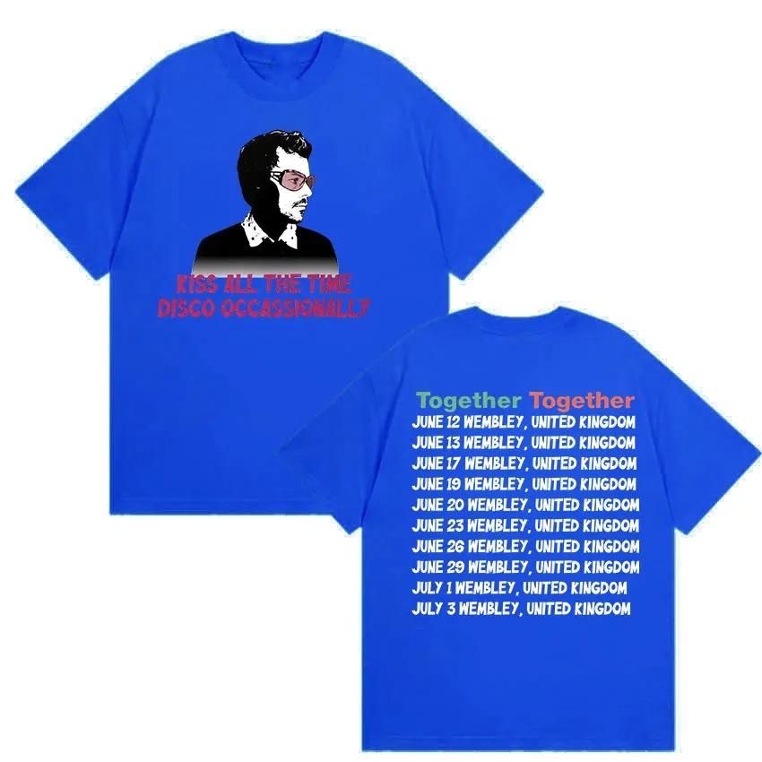 Harry Styles Together Tour 2026 T Shirts Kiss All The Time Disco Occasionally Print Cotton T-shirts Unisex Fashion Oversized Tee
