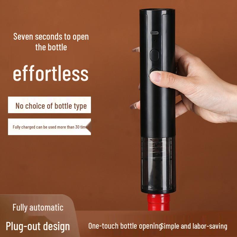 

Rechargeable Electric Wine Bottle Opener - Red Wine Cork Remover for Household Use сірий колір