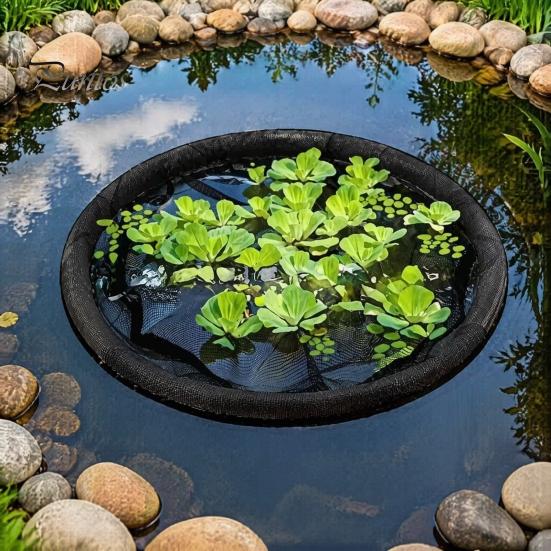 Anello di Sicurezza per Piante Acquatiche Fioriera Galleggiante per Stagno, Rete Barriera per Pesci, Protettore, Isola da 18" per Piante Anello da 24" 31", Stagni da Giardino a Rete,