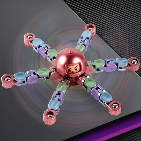 Transformable Fidget Spinner Portable Stress Relief Deformation Mechanical Arm Fingertip Gyro Chain Robot Spinner Sensory Toy