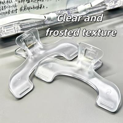 1-4pcs Book Clip Reading Plastic Clip Prevent Page Turning Transparent Frosted Folder Fixed Notebook Piano Score Creative Tool