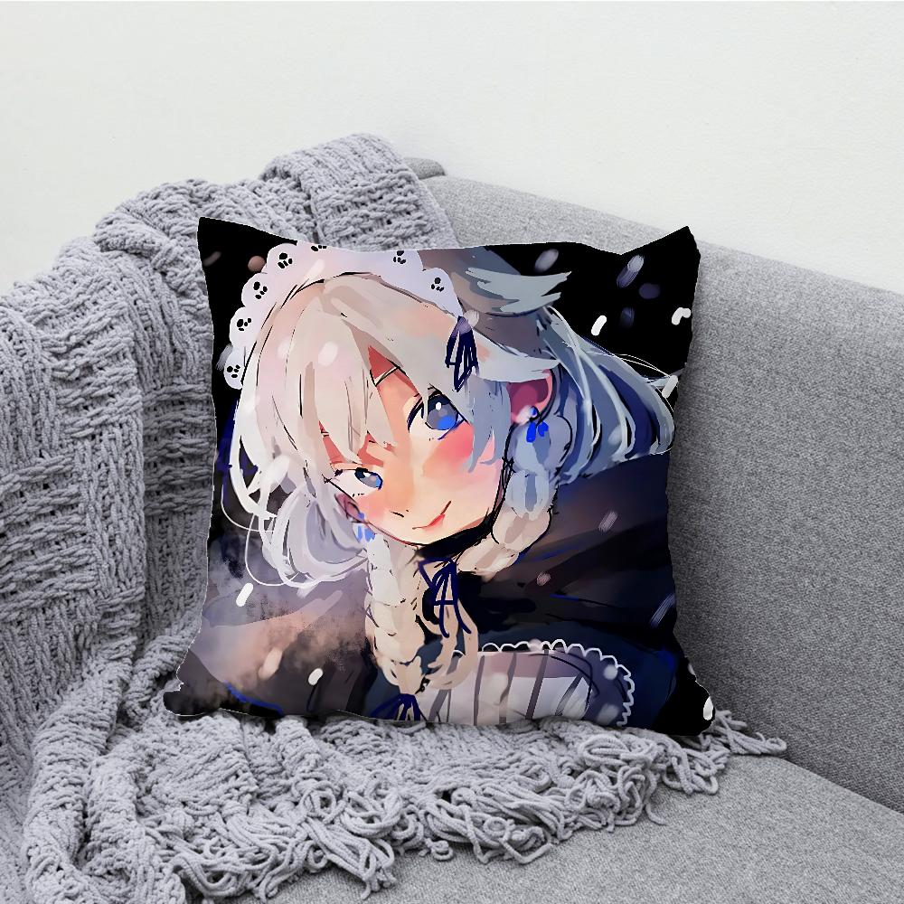 

Sakuya Izayoi Touhou Project Pillow Case Soft Cushion Cases for Farmhouse Sofa Decor Home Decorations and Protector Pillow Case 40cmx40cm