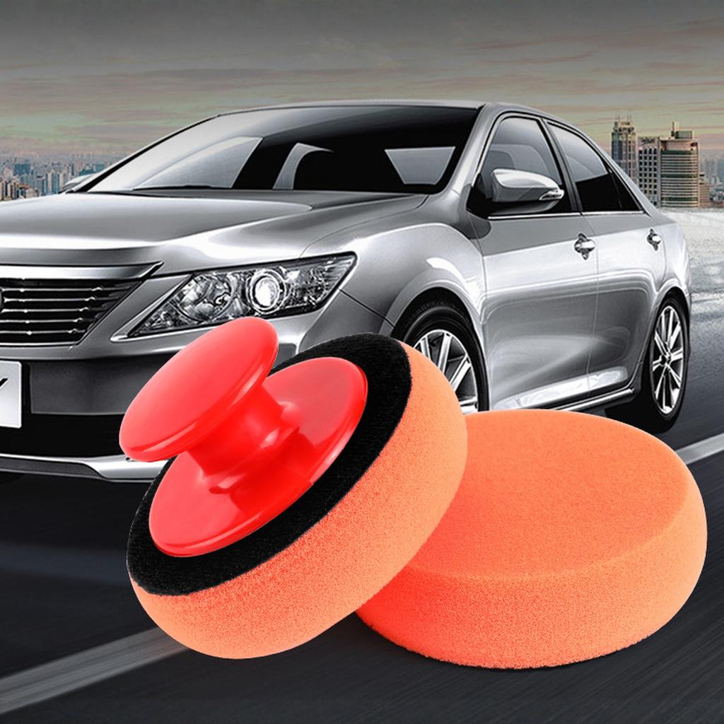 Car Wax Applicator Pads Kit, Soft Sponge Applicator Foam Waxing Pad with Grip Handle for Automative Polishing Cleaning, Waxing