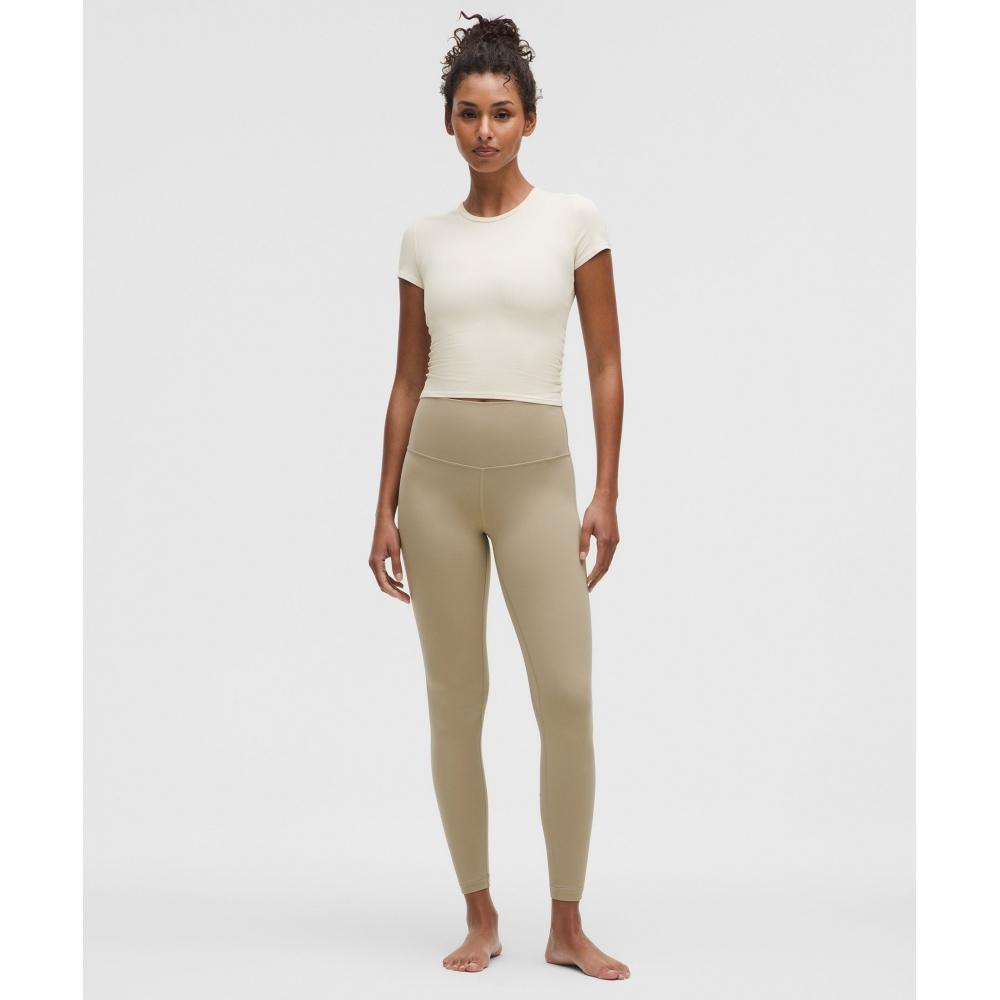 Lululemon All It Takes Back Twist Ribbed Short Sleeve Shirt Light Ivory