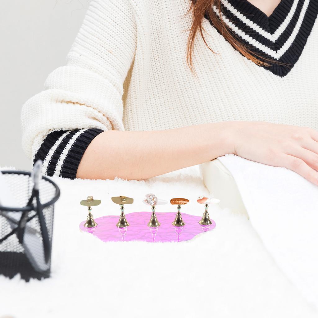 1Set Nail Tips Display Stand Aesthetic Functional Widely Used for Nail Art Practice and Decoration Press on Nails Stand