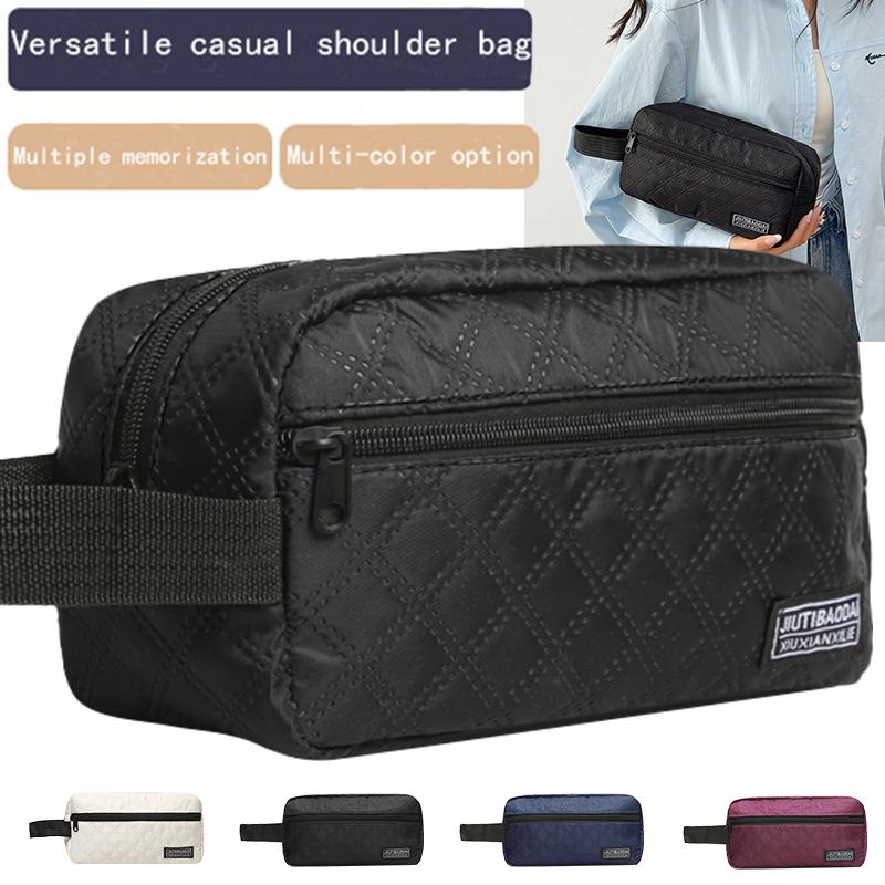 Neutral bags are suitable for business trips. They are convenient to carry and feature simple makeup and toiletry bags.