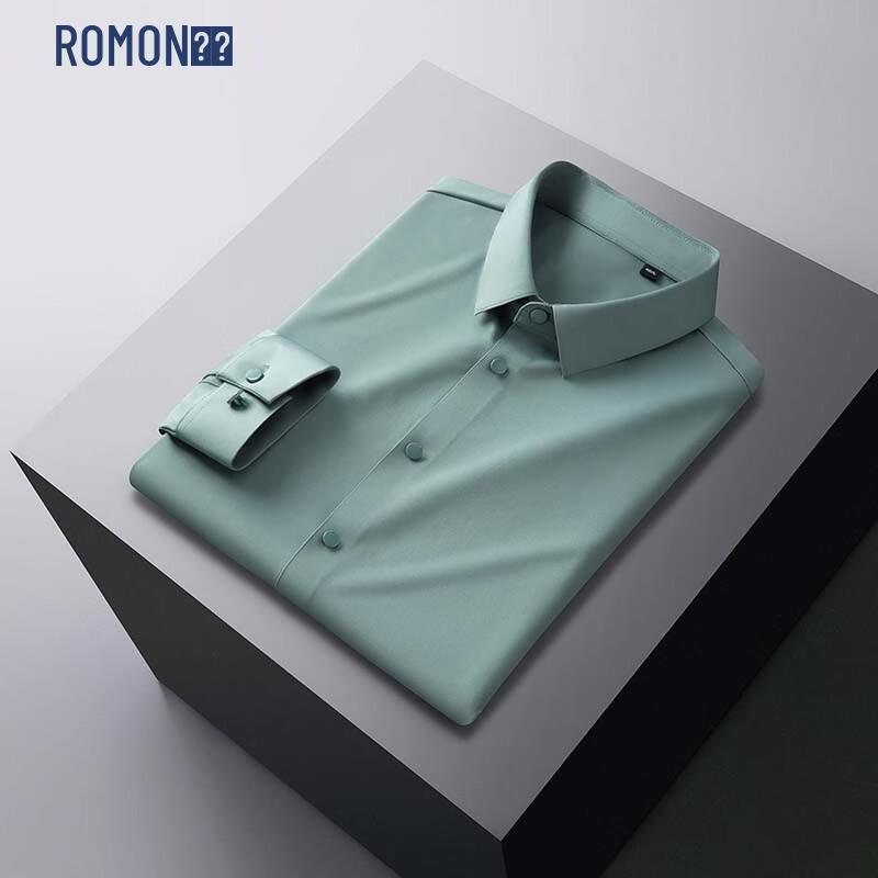 Romon Men s Seamless Wrinkle-Free Business Casual Long Sleeve Shirt 42
