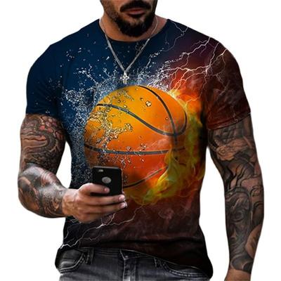 Moda Basquete Estampa Gráfica Masculina Paixão Estilo Esportivo Ao Ar Livre Gola Redonda Manga Curta Secagem Rápida Casual Diário Solto Camiseta