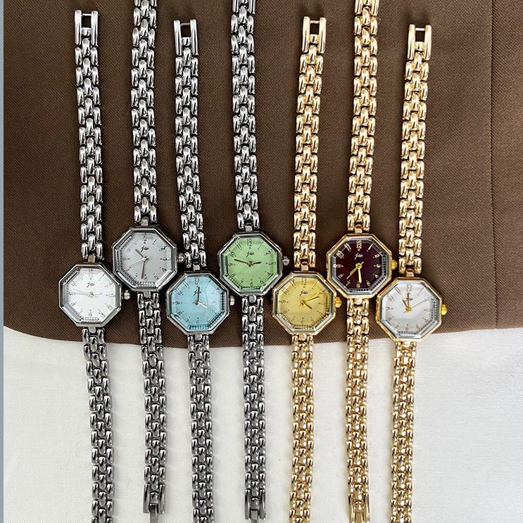 Mini Kleine Exquisite Quarzuhr Mittelalterliches Armband Damen Uhr Inlandsprodukt 1990er Retro Achteckiges Zifferblatt