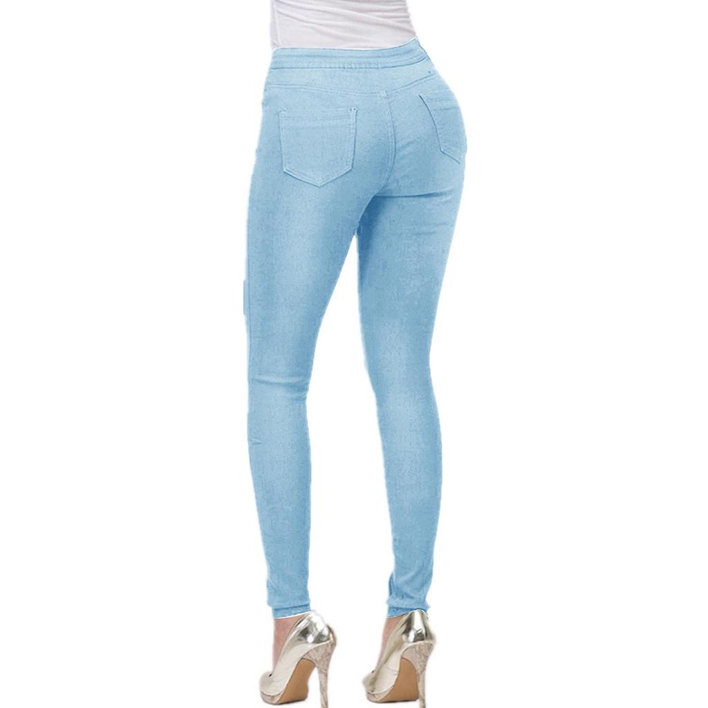 Women's Slim Fit Multi-Color Elastic Denim Pants