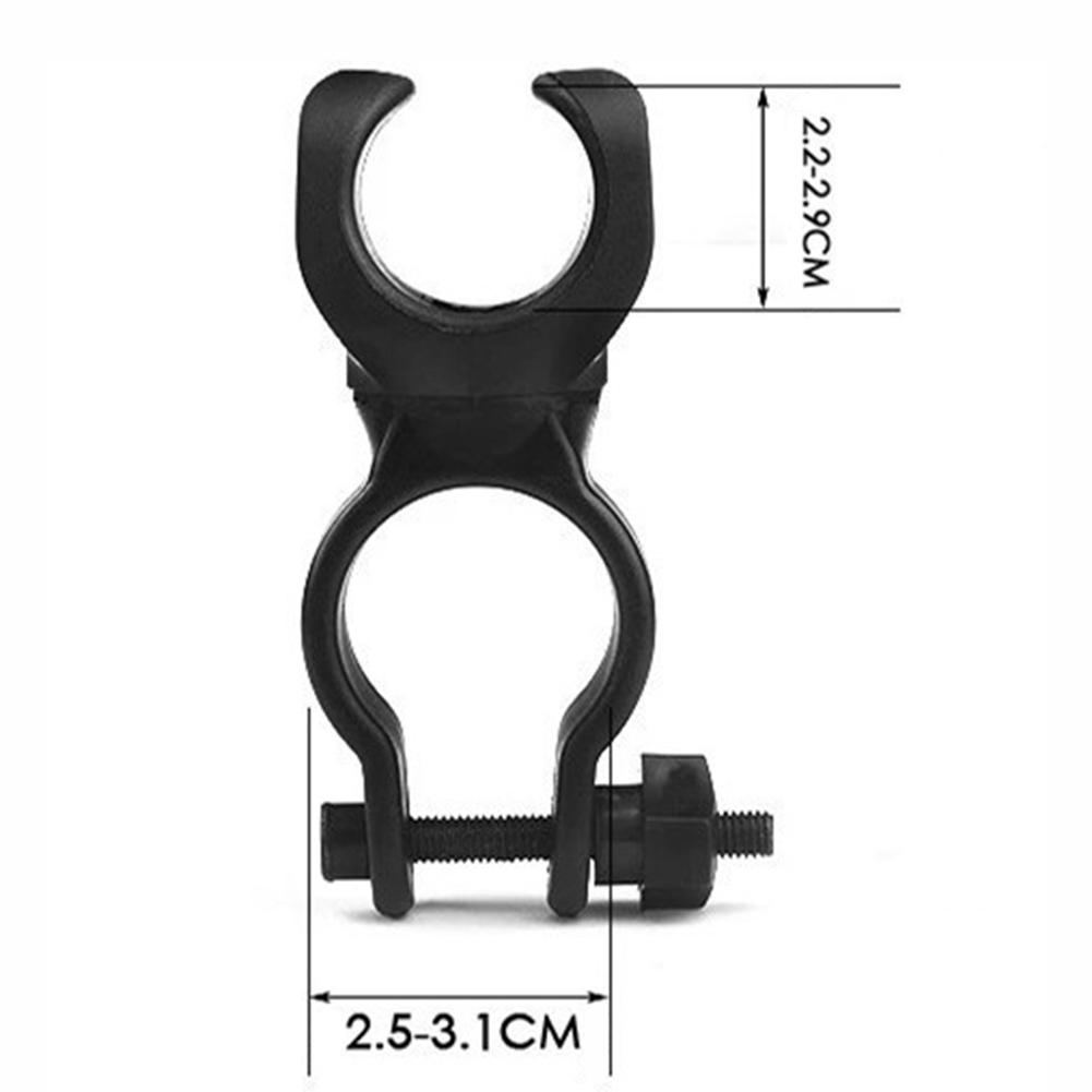 360 Degree Rotatable LED Bicycle Flashlight Mount Clip-On Bracket Clamp Holder for Bike Night Visibility Torch Cycling Accessory