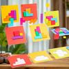 Stimulating 3D Tangram Math Puzzles - Building Blocks Game for Kids; Color and Shape Interactive Desktop Puzzle