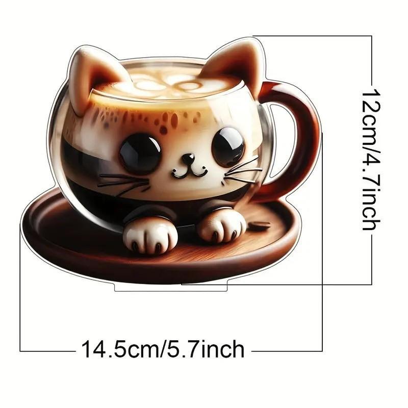 2D Colorful Animal Acrylic Ornaments Colorful Cat Figurine Decoration Kitten Standing Miniature Desktop Decoration For Home