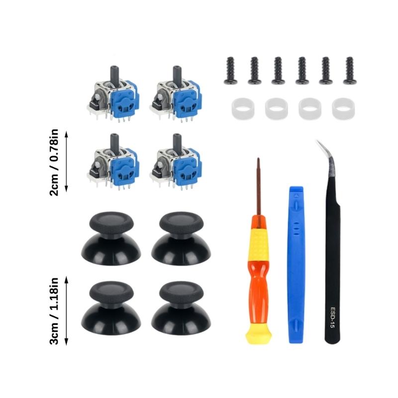 Magnetic Sensors Joysticks Upgraded Kit Includes Thumbsticks And Essential Tools For Drift Less Controller Maintenance