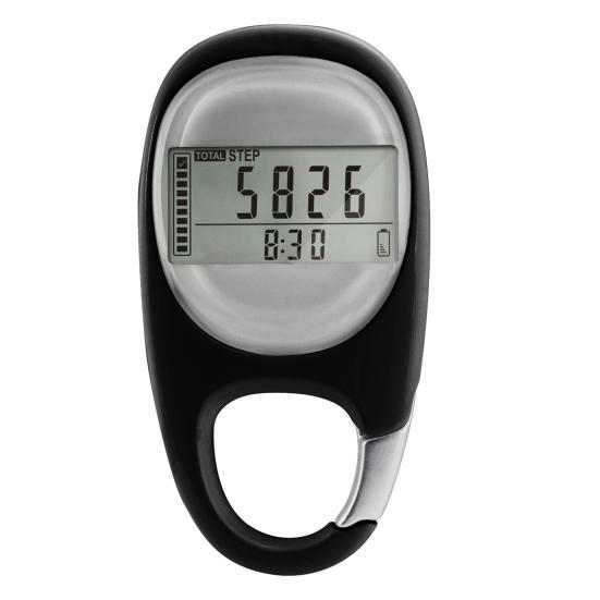 3D Pedometer with Large Digital Display Reset Function Compact Size Portable Daily Target Monitor Step Counting Device