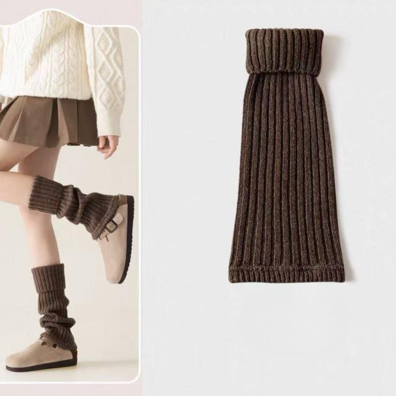 Wool Sock Hoods, White Leg Covers, Slimming Effect. Pair with Boodles Shoes. Winter Thick and Warm Leg Socks.