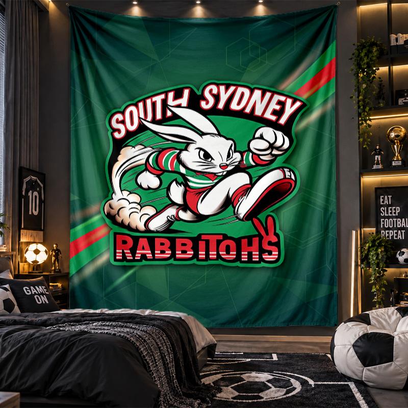 Wall Hanging Tapestry South Sydney Rabbitohs Print Cloth for Living Room Bedroom Home Decor