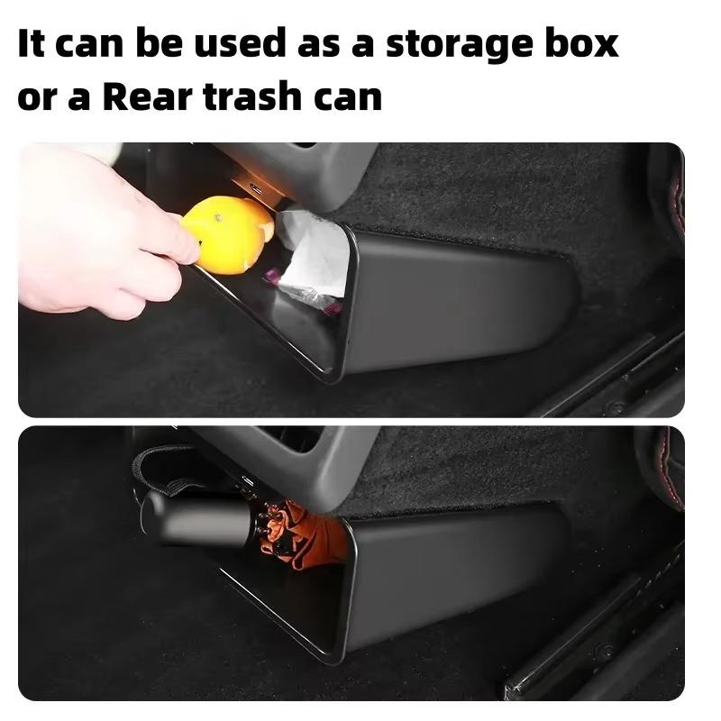 Rear Seat Storage Box Backseat Magnetic Suction Trash Can Garbage with Lid for New Tesla Model 3 Highland 2025 Car Accessories