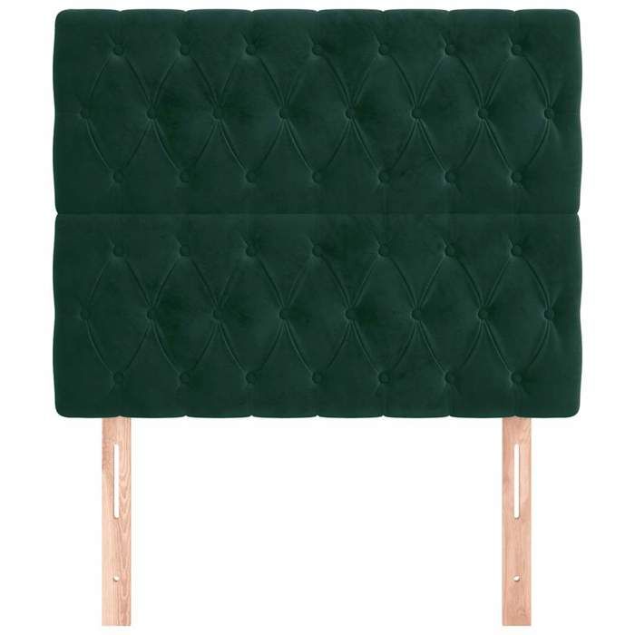 Tête de lit - Maison Exclusive - 100 x 7 x 118/128 cm - Velours vert foncé - Pieds en bois réglable