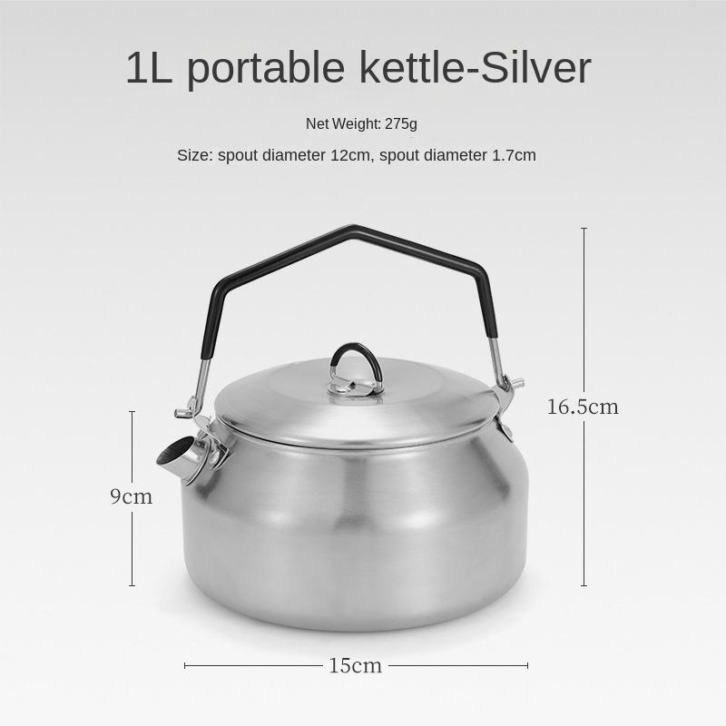 

Открытый чайник из нержавеющей стали 304, чайник для пикника, кофейник с носиком, 1 л