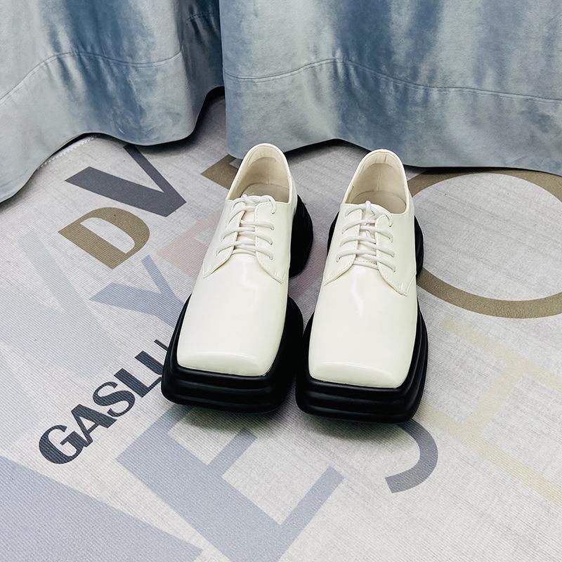 Kleine Lederschuhe Im Japanischen Britischen Stil Mit Dicker Sohle, Retro-Muffin-Loafer Für Damen