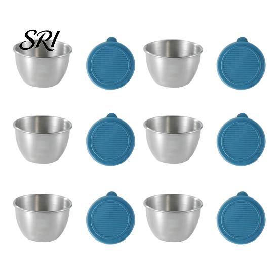 Travel Condiment Container Salad Dressing 1.6oz Leakproof Airtight Dip with Lids Reusable Lunch Box Sauce Holder Stainless Steel Cups for Boxes