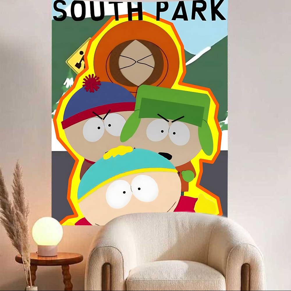 SSouth Funny PParks Happy Birthday Backdrop Background Vinyl Women Birthday Party Cake Table Decorations Photoshoot Banner