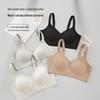 Lace Trim Seamless Deep V Soft Support Wireless Bra for Small Busts