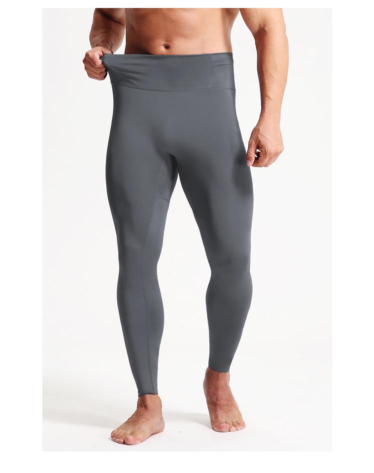 Men's High Waist Zipper Skinny Leggings for Running, Yoga, and Fitness - Warm, Elastic, Autumn/Winter Base Layer Pants