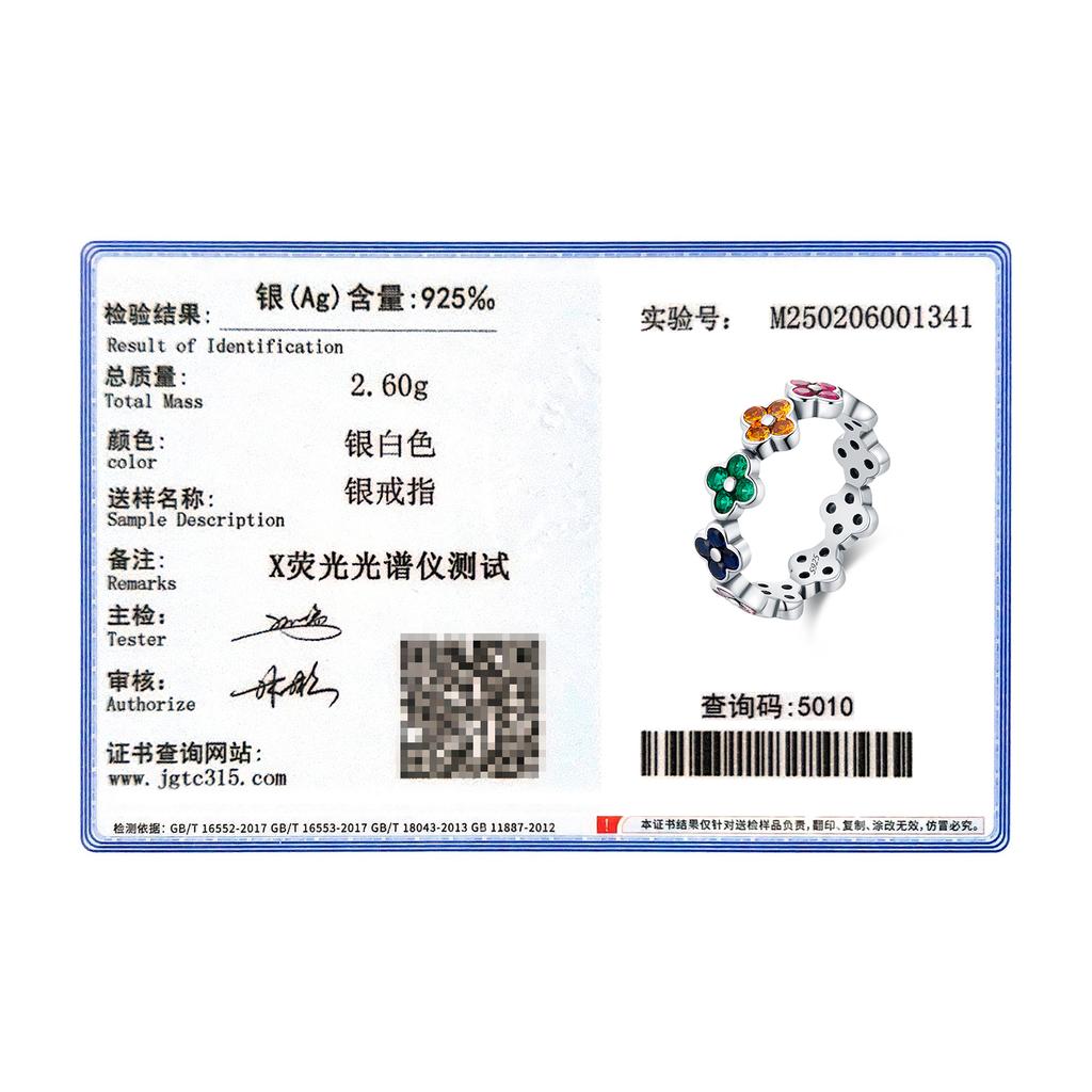 MODIAN 925 Silver Sweet Rainbow Color Zirconia Lucky Four Leaf Clover Fashion Finger Rings For Women Fine Jewelry