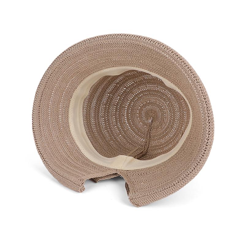 Summer hollow breathable knitted fisherman hat with rolled edge basin hat, fashionable sun protection and sunshade hat for women