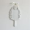Espelho de parede tipo espelho de mão estilo antigo com fita para espelho decorativo espelho, montagem, branco,