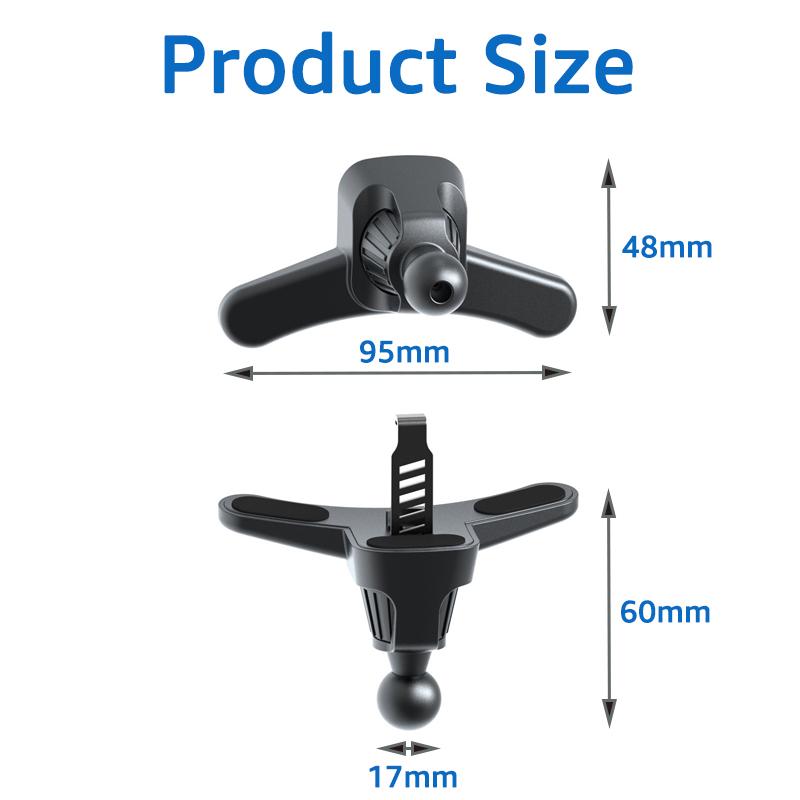 Car Air Vent Clip Mobile Phone Holder Universal 17mm Ball Head Base for Car Air Outlets Cellphone Support Mount GPS Brackets