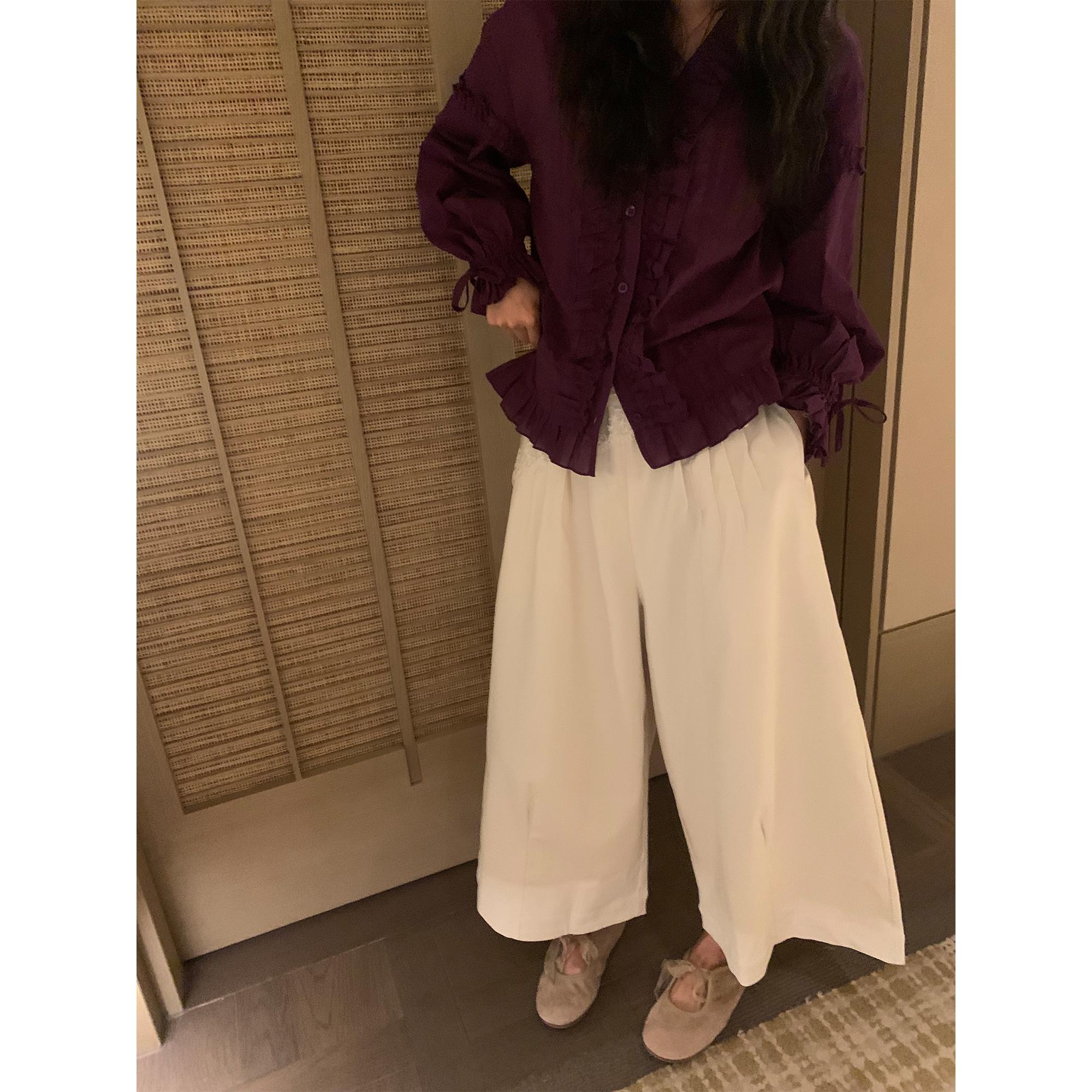 

King of Pants Returns: Korean Women s Linen Casual Wide-Leg 9-Point Culottes for Spring/Summer Large абрикосовый