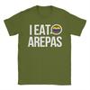Vintage Ich Esse Arepas Venezolanisches Traditionelles Essen T-Shirts Unisex Rundhalsausschnitt Baumwolle T-Shirt Kurzarm T-Shirt Große Größen Kleidung