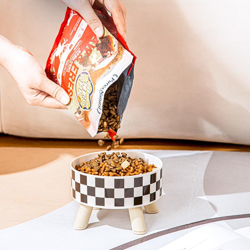 Zvýšená protiskluzová miska pro domácí mazlíčky - Nerezová miska pro psy a kočky s designem proti rozlití, chrání krční páteř