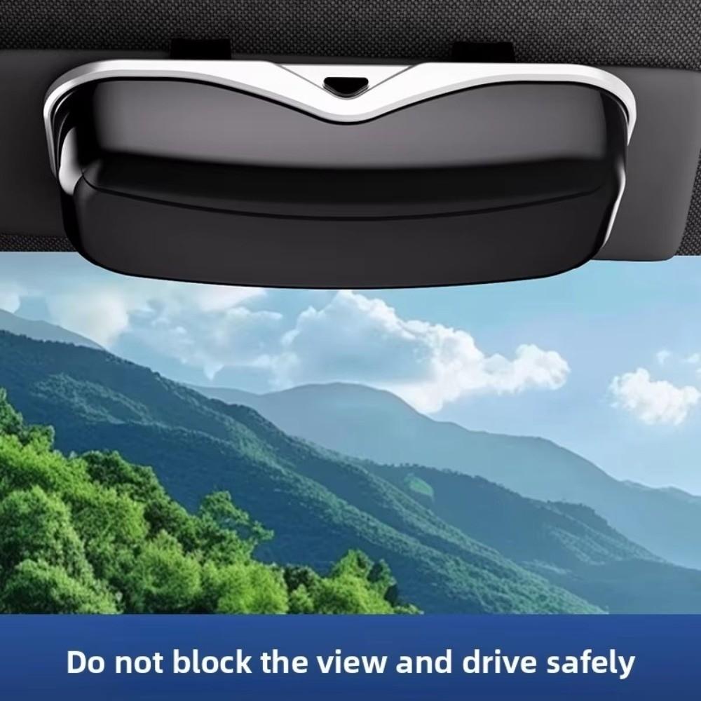 Anti-Shake Car Sun Glasses Holder Press Switch Driving Glasses Holder Portable Sun Visor Holder