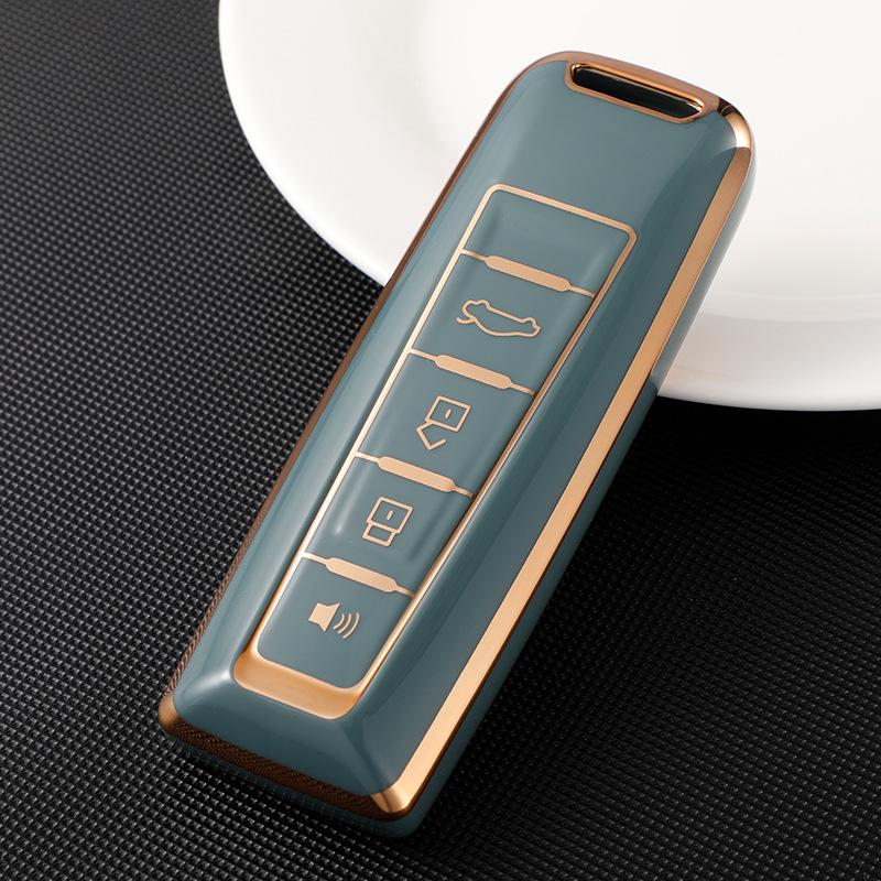 Great Wall WEY TPU Gold Edge Protective Key Cover for WEY/VV5/VV6/VV7 Remote Control
