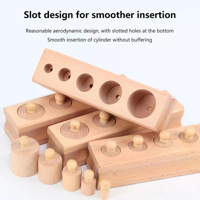 Montessori Cylinder Socket Puzzles Toy Baby Development Practice And Senses Preschool Educational Wooden Toys For Children