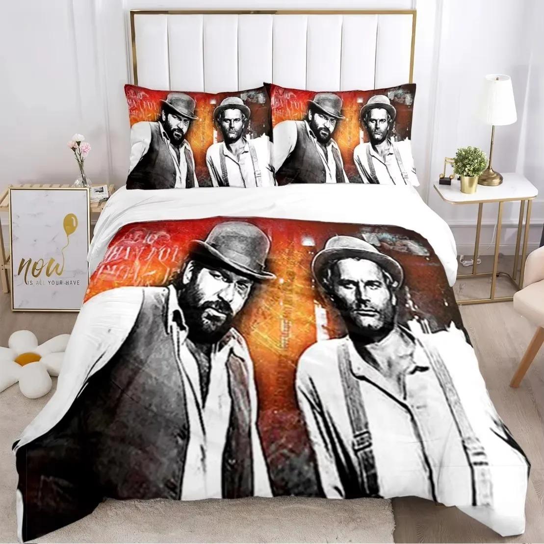 3D Printed Film Bud Spencer Terence Hill Bedding Set Teens Duvet Covers Pillowcases For Teens Single Double Queen King EU Single(135*200cm)3pcs