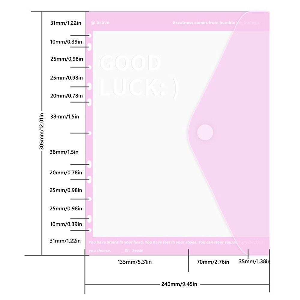 Simple Loose Leaf A4 File Folder 11-Hole Students Stationery Data Book Transparent Office Storage Booklet Gift