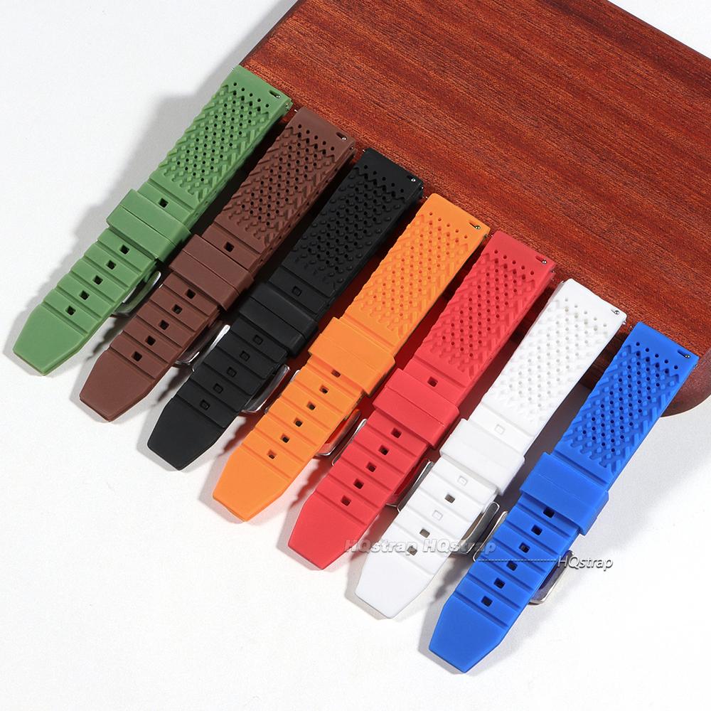 Universal Watch Straps 16 18 20 22 24mm Quick Release Silicone Band Soft Rubber Wristband Men Women Breathable Sport Bracelet
