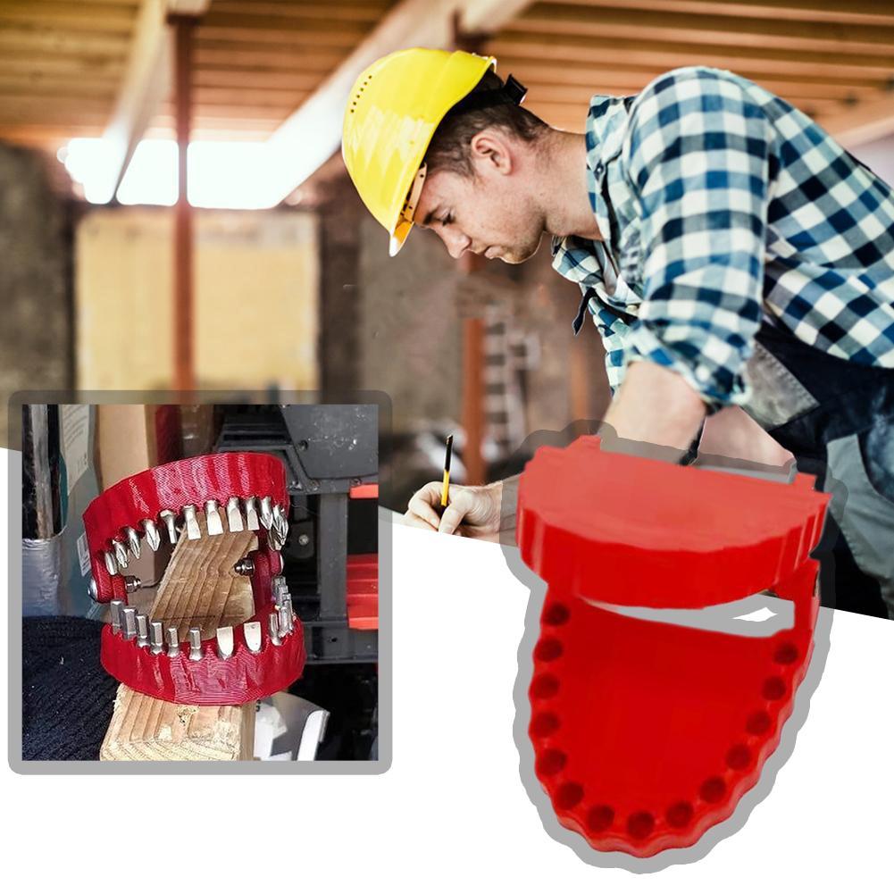 1/2/3pcs Creative Tool Bit Organizer with Denture Design, Holds 28x 1/4" Hex Bits, Unique and Functional Desk Decor