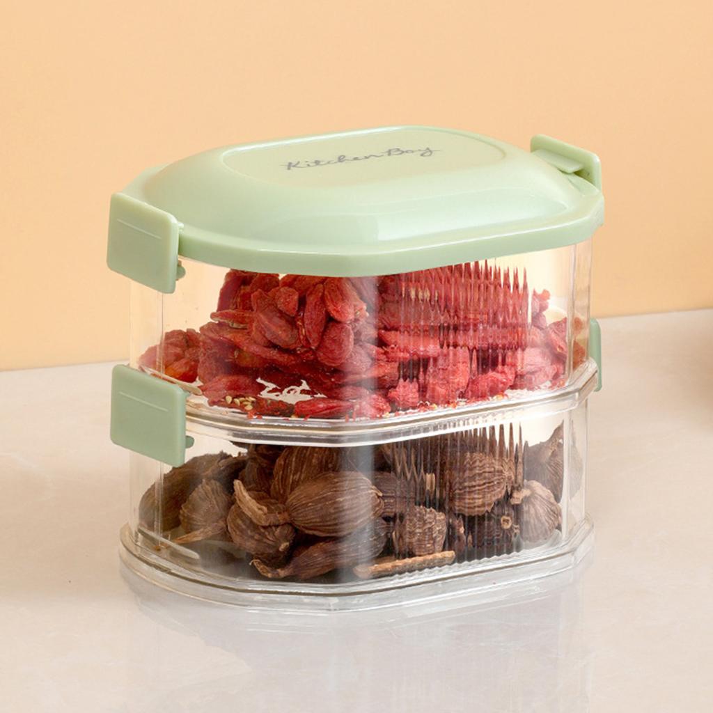Multi-layer Plastic Spice Storage Boxes Dried Chili Pepper Spice Condiment Boxes Storage Boxes Household Sealed Jars for Kitchen