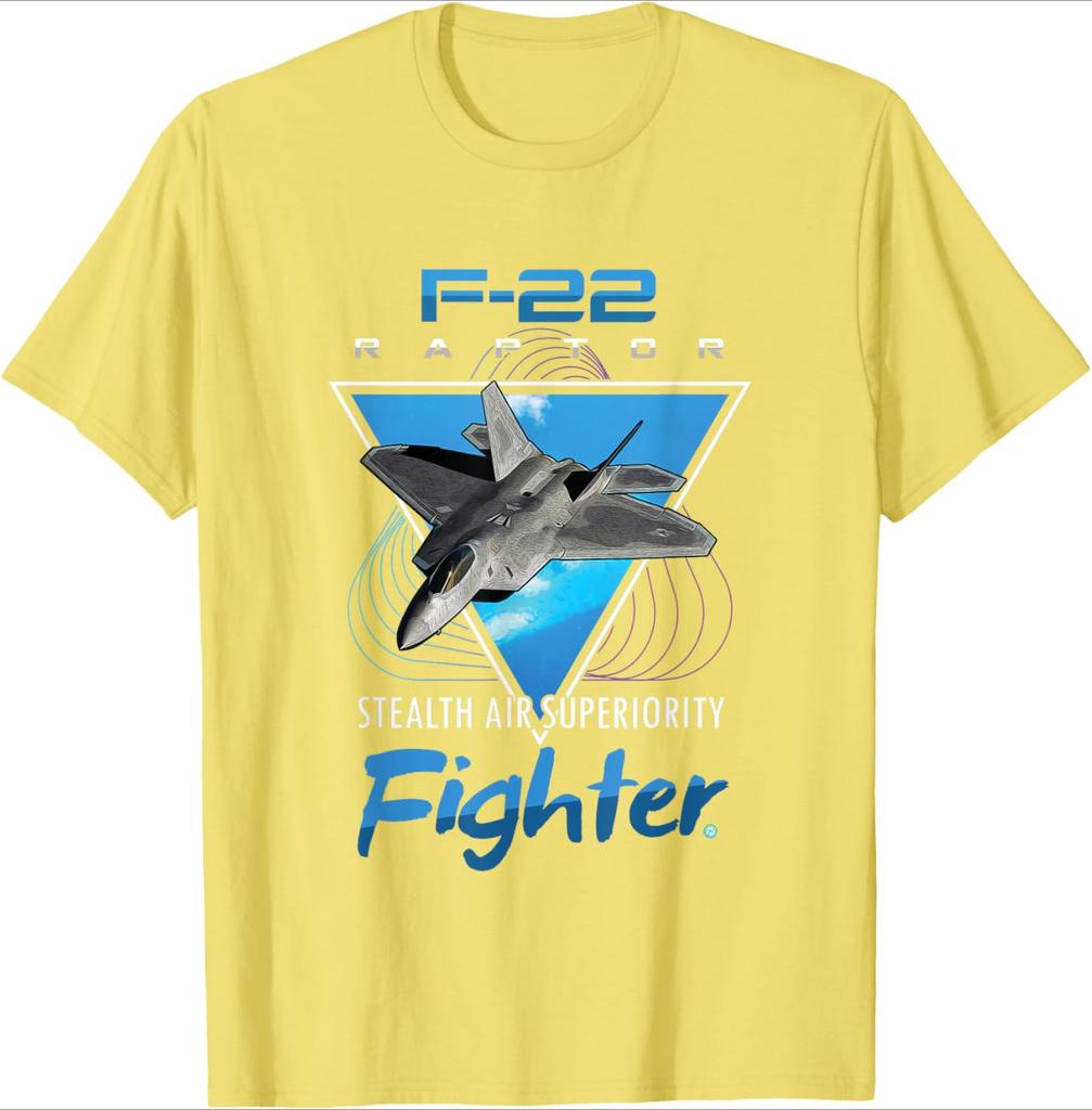 F22 Raptor Stealth Fighter Jet pattern design100 cotton summer Oneck short sleeve casual printed mens Tshirt