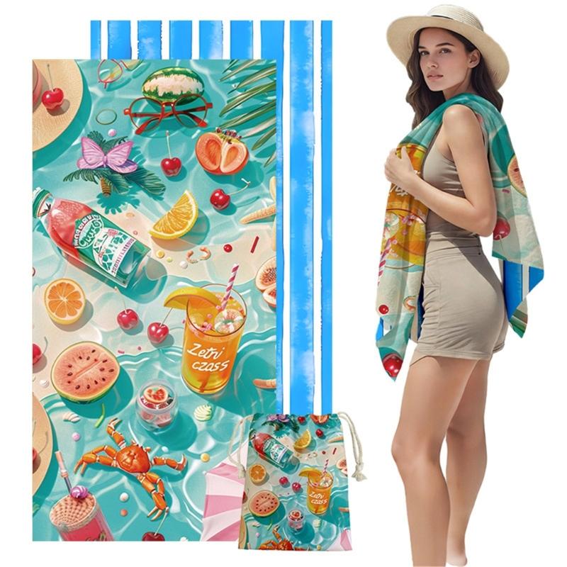 Quickly Dry Microfiber Beach Towel 80x160cm Large Size Bath Towel For Swimming Camping Yoga And Family Bathroom Use
