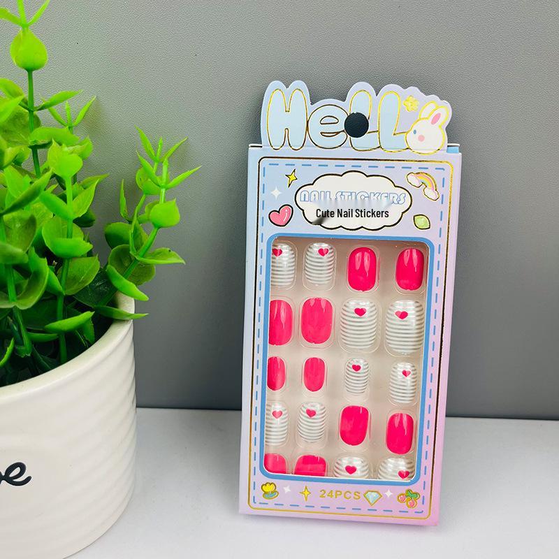 Children's Wearable Custom Nail Stickers - Cute European & American Jelly Glue Fingernail Tips
