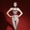 Womens Sexy Stockings Ultra-Thin Oil Shiny Silky Floral Jumpsuit Smooth Perspective Open Crotch Underwear Night Club Wear
