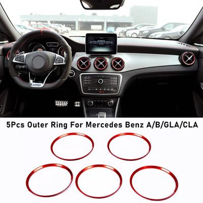 5 pezzi auto auto aria condizionata presa presa adesivo manopola copertura decorazione anello per Mercedes Benz AB CLA GLA 180 200 220 260